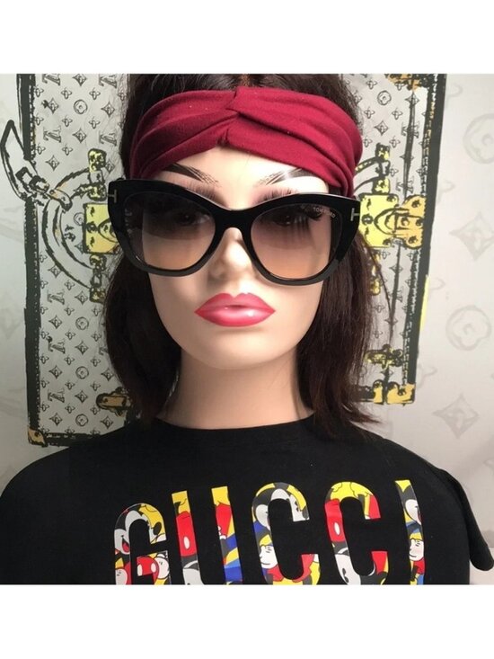 NEW Authentic Tom Ford Black Cat-Eye Sunglasses TF940 01B main image 11